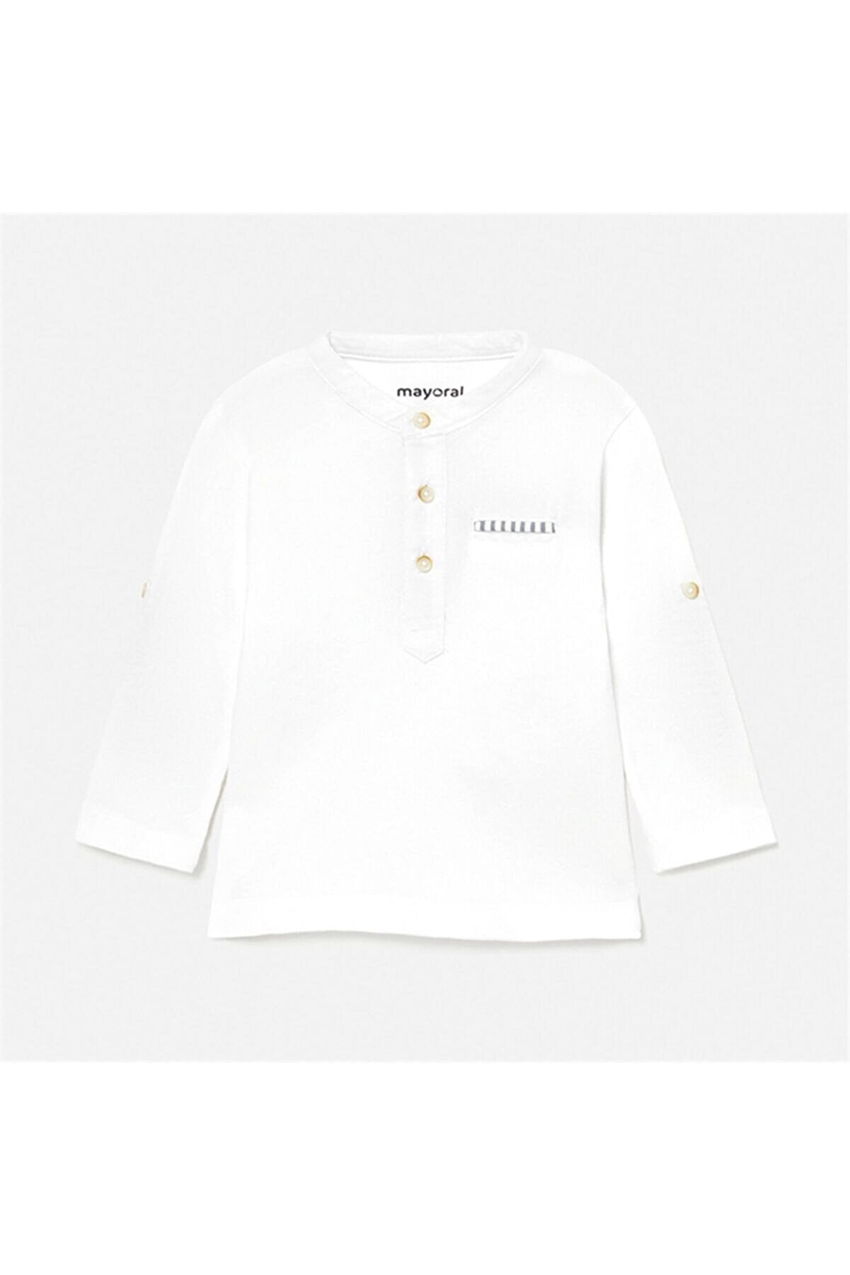 Mayoral erkek bebek hakim yaka asansör kol lakos tişört 1016