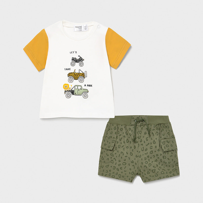 Mayoral erkek bebek şort t-shırt 2 li set