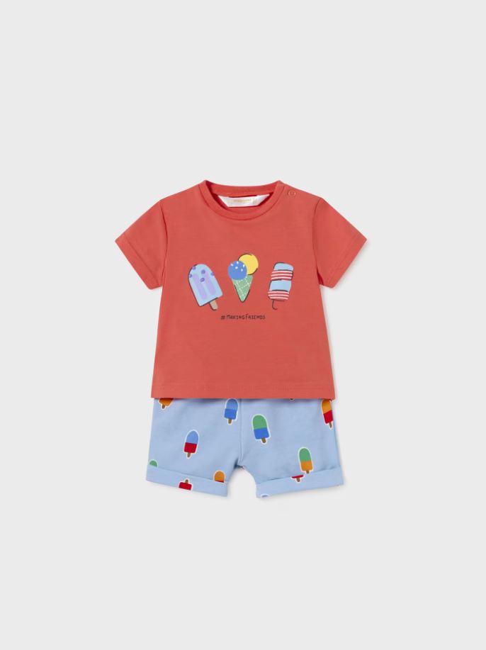 Mayoral erkek bebek şort tişört set 1224