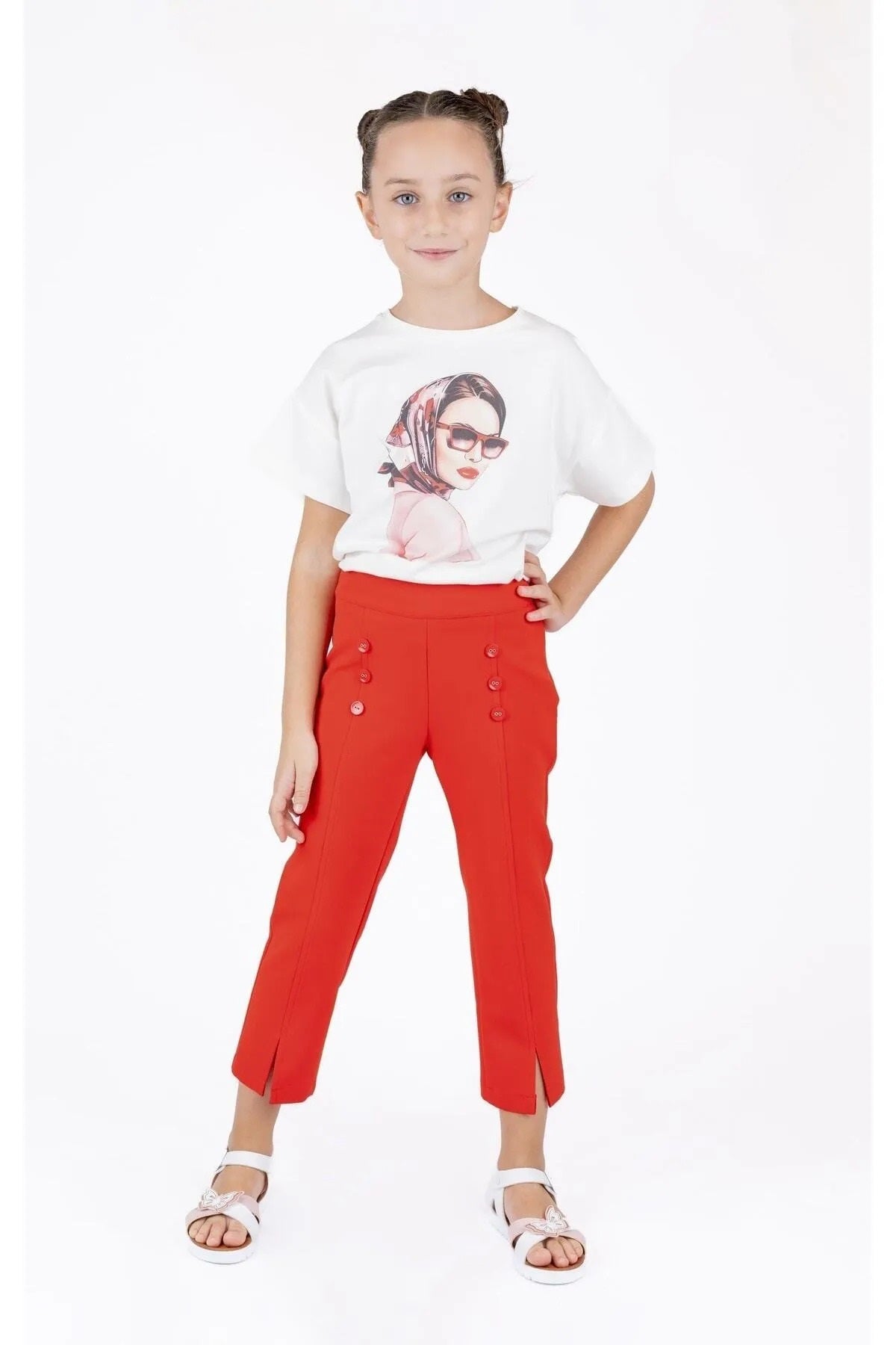 Best kide kız çocuk yazlık baskılı tişört 14248