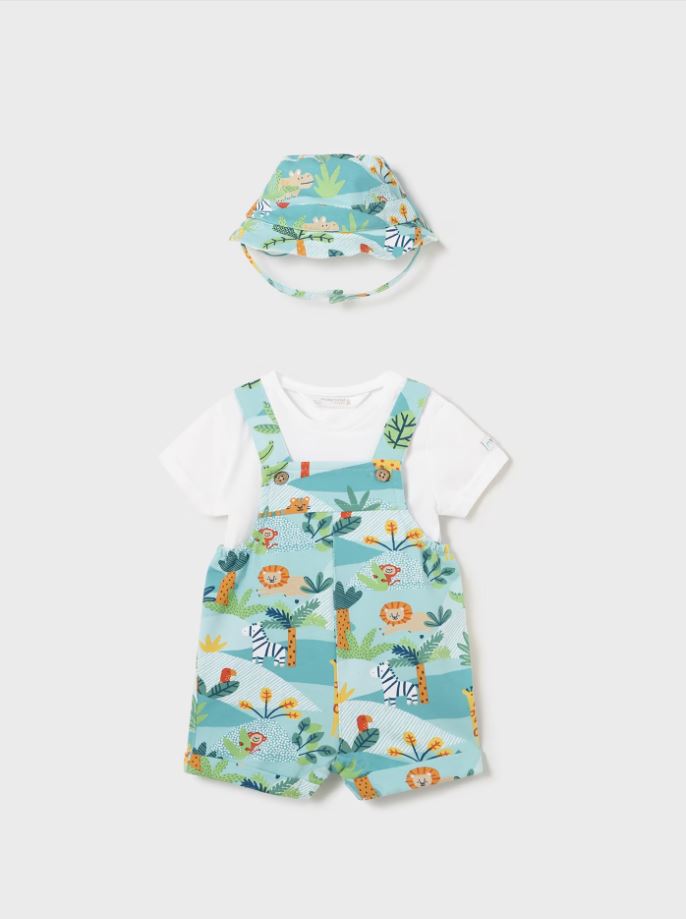 Mayoral erkek bebek şort tişört şapka 3 lü set 1639
