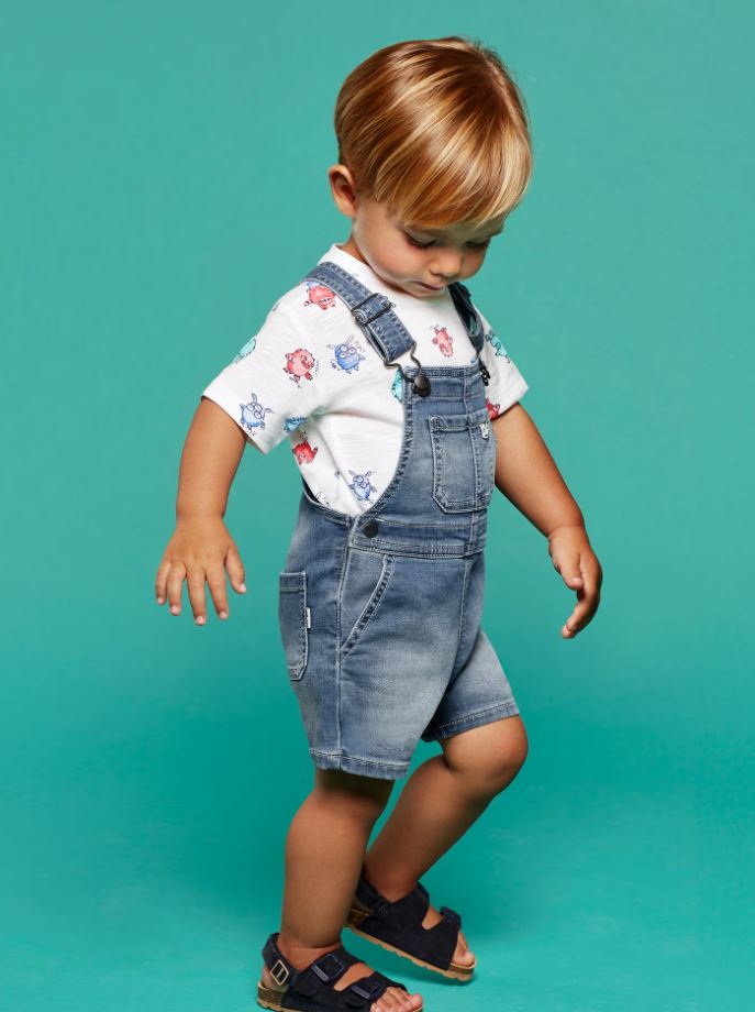 1646 Mayoral yenidogan erkek bebek denim şort salopet 1646