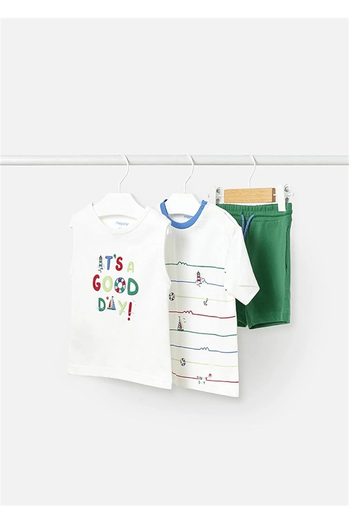 Mayoral erkek bebek tişört şort 3 lü set 1648