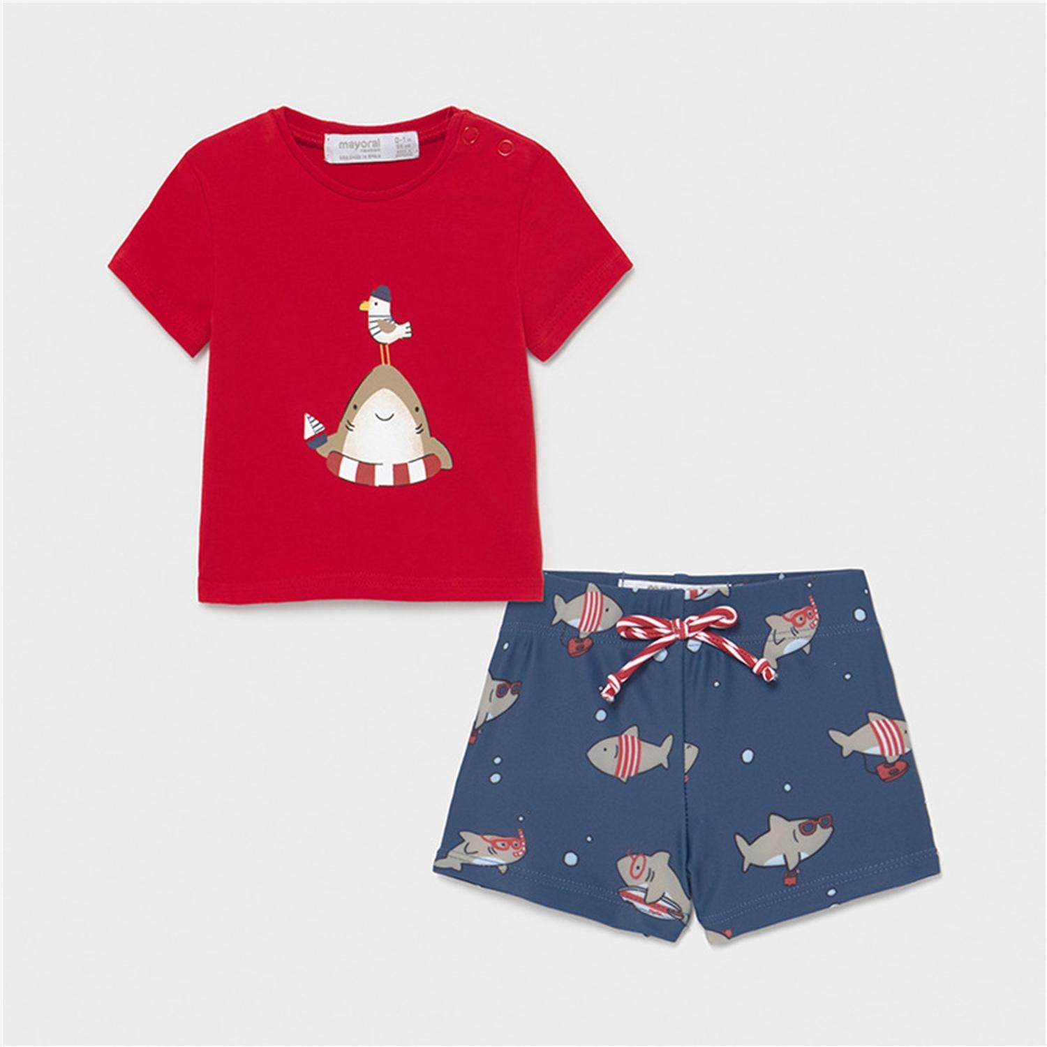 Mayoral erkek bebek şort mayo t-shırt 2 li set