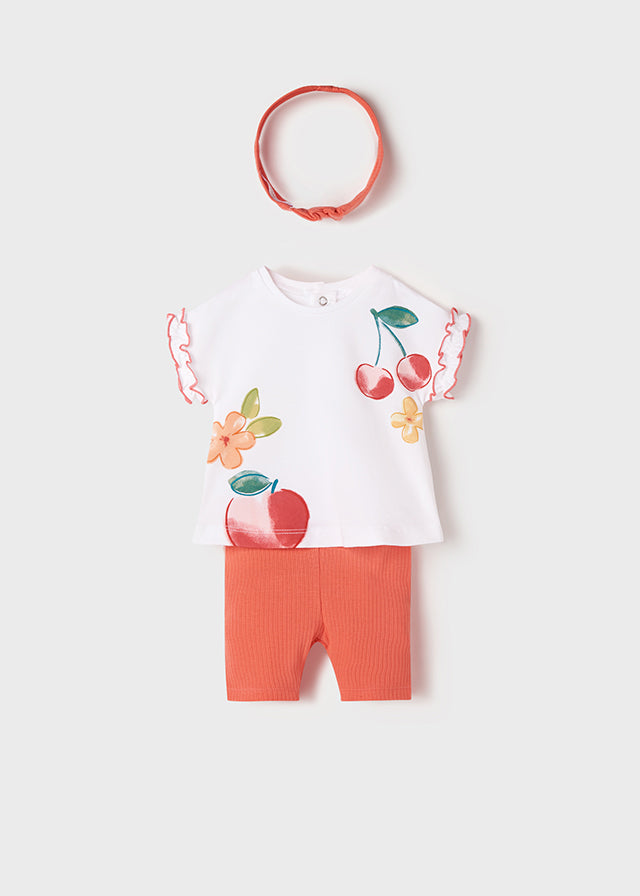 Mayoral kız bebek tişört tayt bandana 3 lü set 1715
