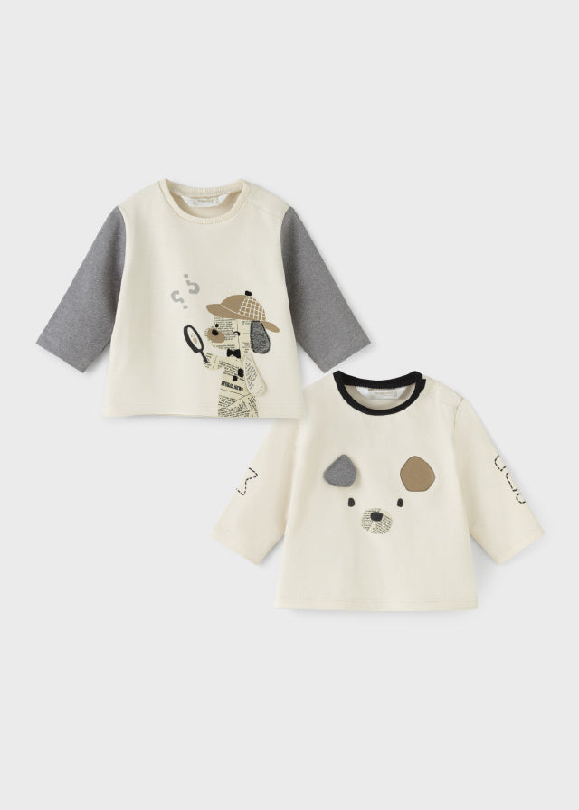 Mayoral erkek bebek uzun kol 2 li tişört set 2061