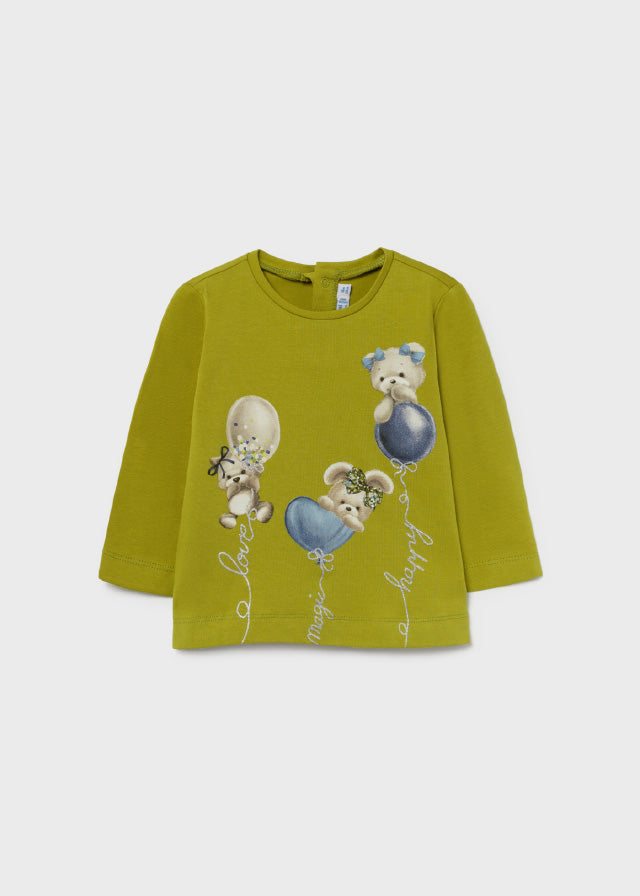 Mayoral kız bebek uzun kollu tasarım tişört 2085