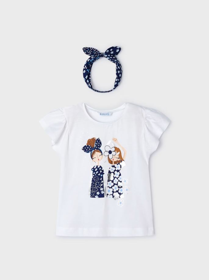 Mayoral kız çocuk tişört saç bandı 2 li set 3089