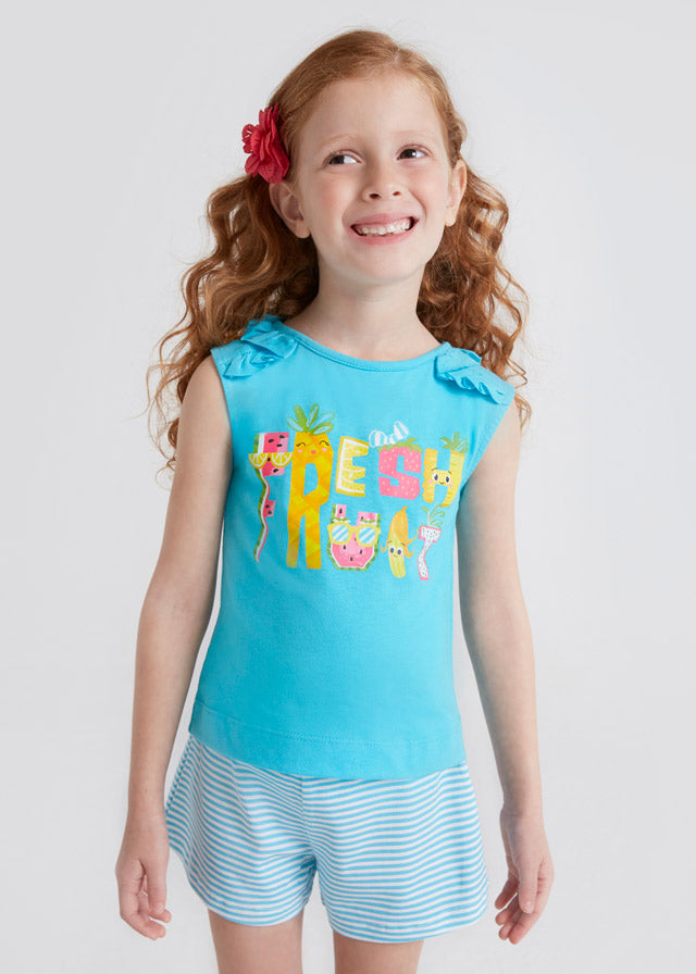 Mayoral kız çocuk yazlık tişört şort 2 liset 3285