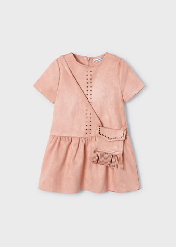 Mayoral kız çocuk nubuk elbise çanta set 4984