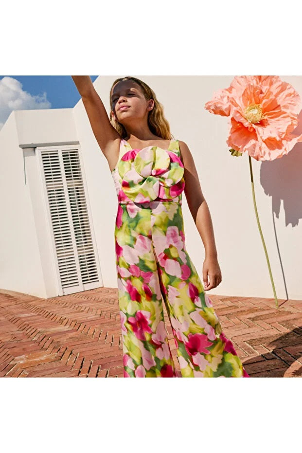 Abel&lula kız çocuk saten tulum 5227