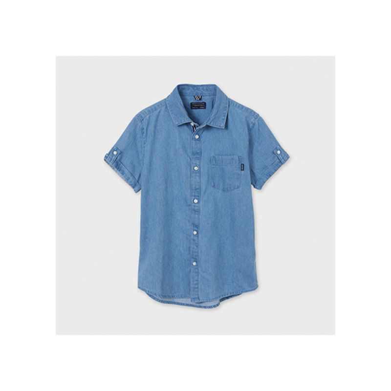 Mayoral erkek çocuk kısa kol denim gömlek