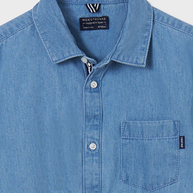 Mayoral erkek çocuk kısa kol denim gömlek
