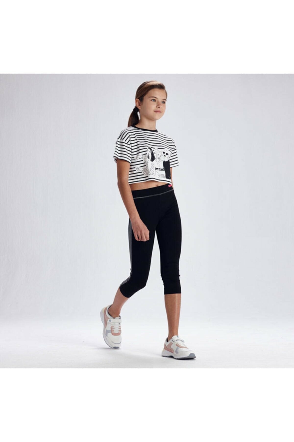 Mayoral kız çocuk baskılı tişört tayt 2 li set 6731