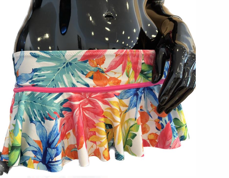 Kom balı kız çocuk 3 parça etekli bikini set