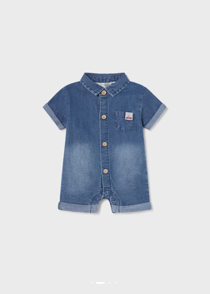 Mayoral erkek bebek yazlık denim kısa tulum 1612