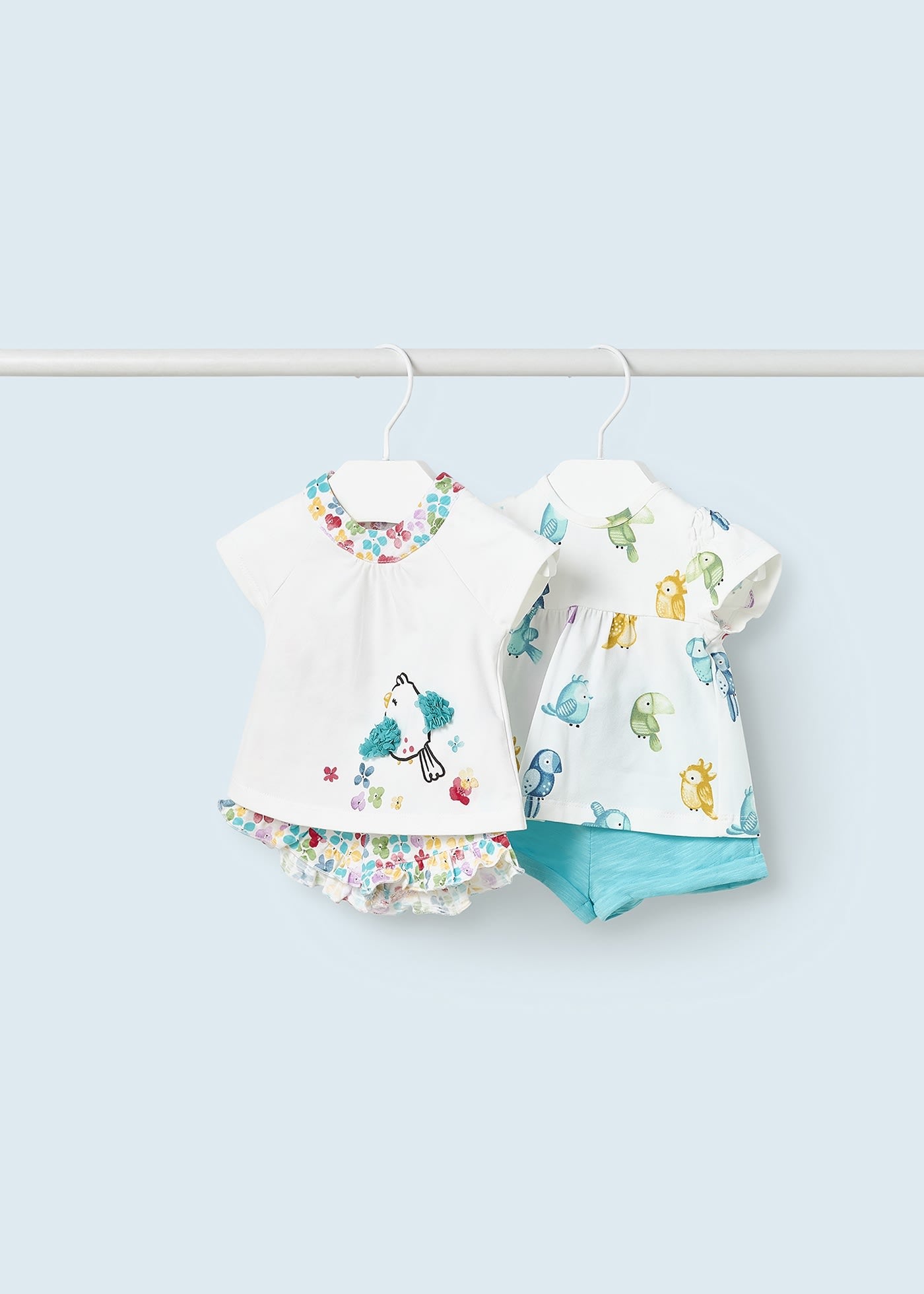 Mayoral kız bebek yazlık şort tişört 4 lü set 1695