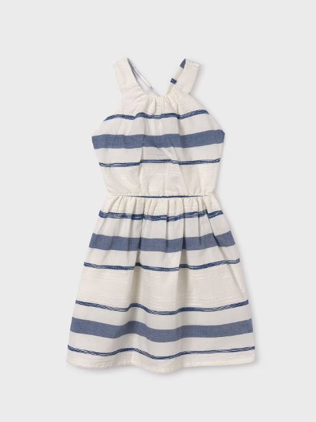 Mayoral kız çocuk çizgili keten elbise 6954
