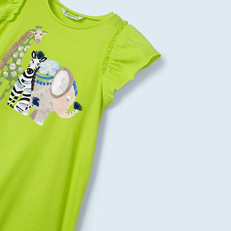 Mayoral kız çocuk yazlık baskılı çantalı elbise 3947