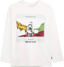 NUKUTAVAKE ERKEK ÇOCUK UZUN KOL BASKILI T-SHIRT