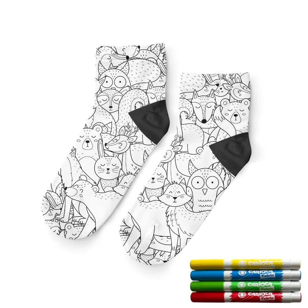 Ogobongo dijital baskılı boyama patik çorap