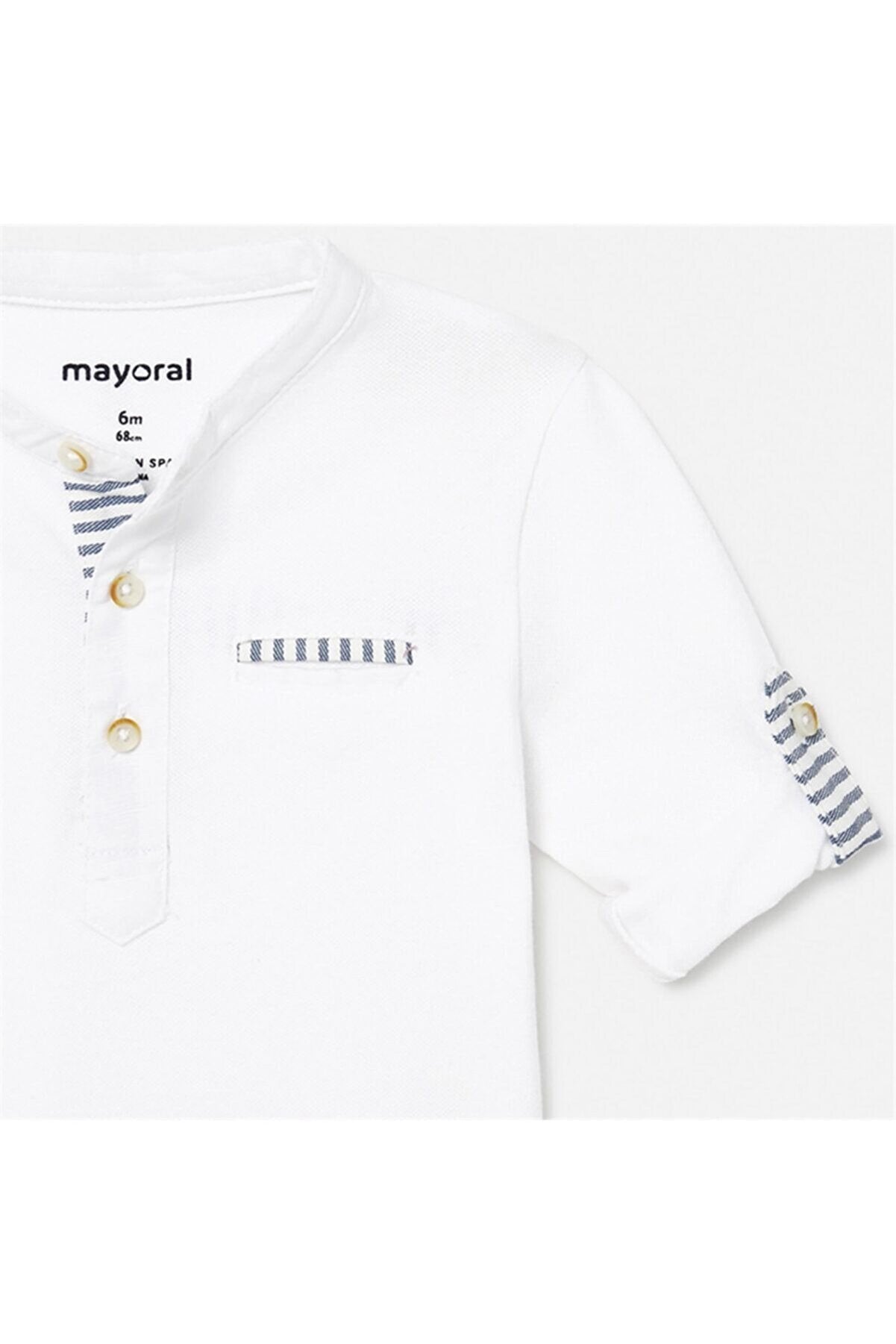 Mayoral erkek bebek hakim yaka asansör kol lakos tişört 1016