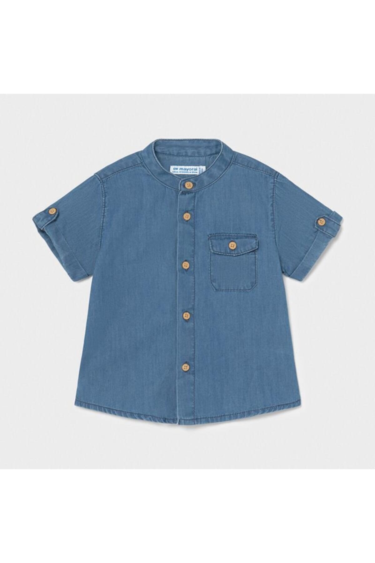 Mayoral erkek bebek kısa kol denim gömlek 1116