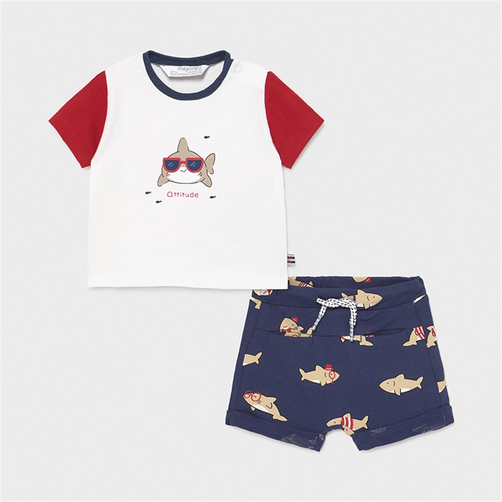 Mayoral  erkek bebek t-shırt şort 2 li set