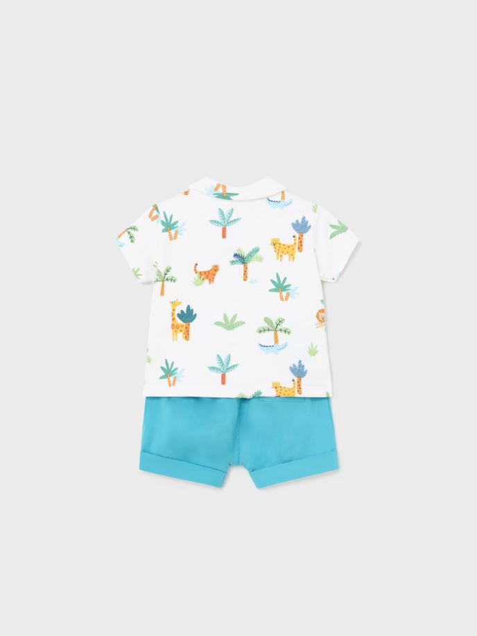 Mayoral erkek bebek  şort gömlek set  1222