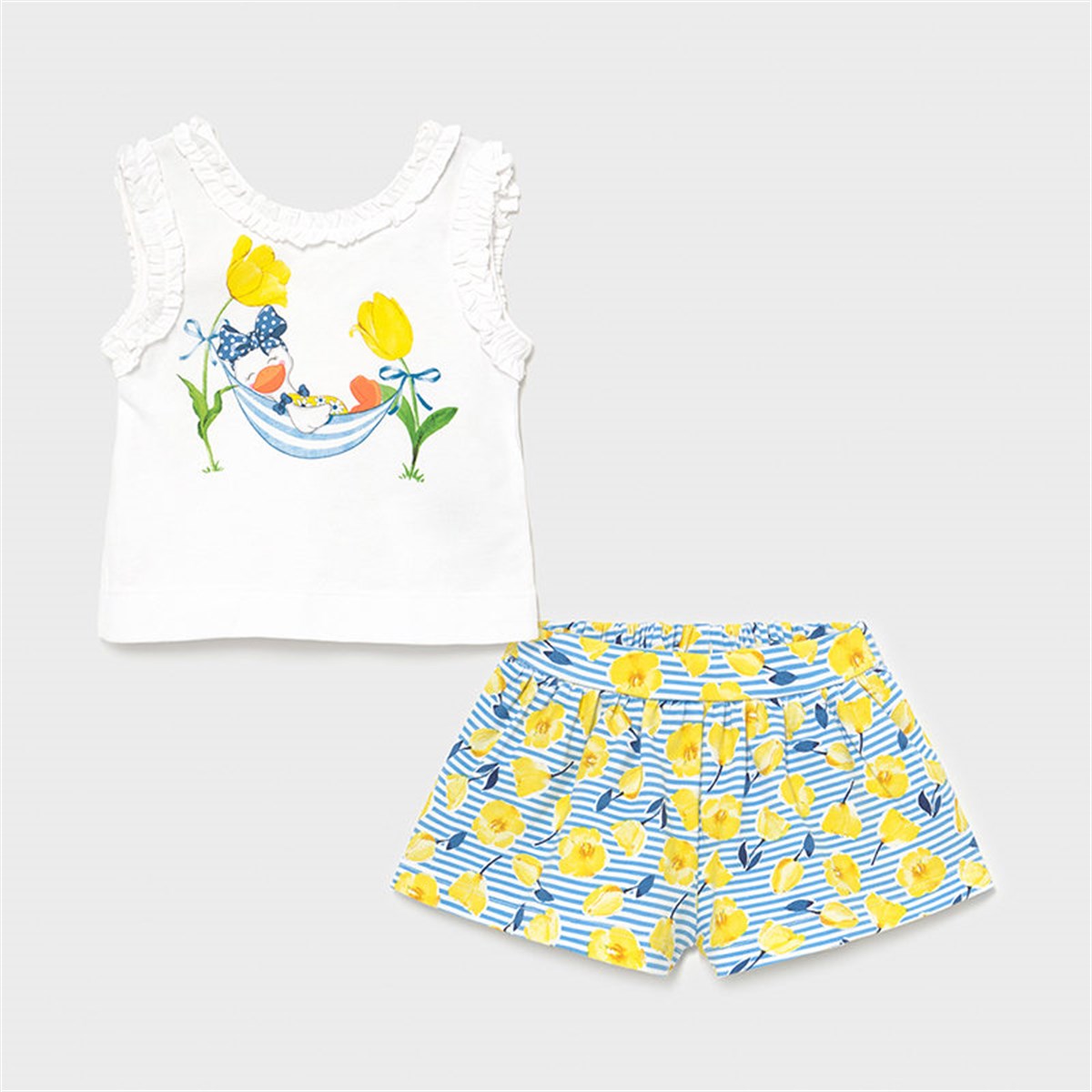 Mayoral kız bebek tişört şort 2 li set 1228