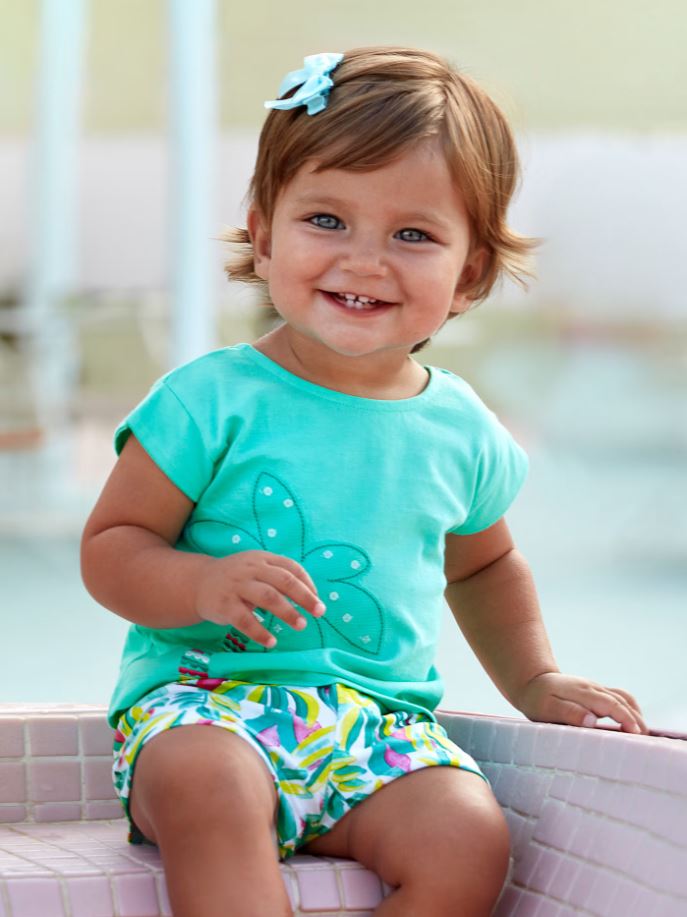 Mayoral kız bebek tişört şort 2 li set 1231