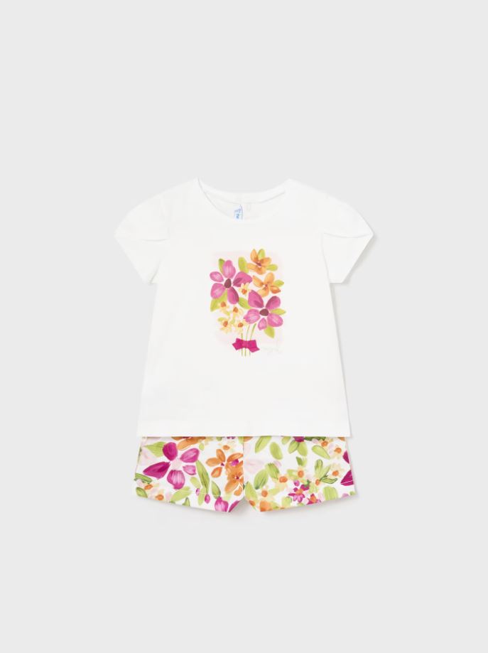 Mayoral kız bebek tişört şort set 2 li set 1234