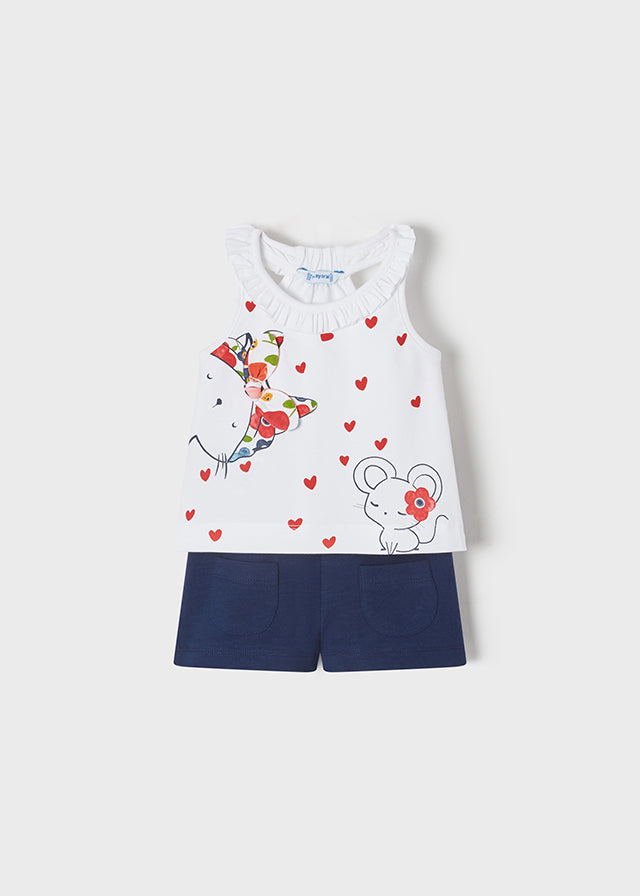 Mayoral kız bebek yazlık tişört şort set 1242