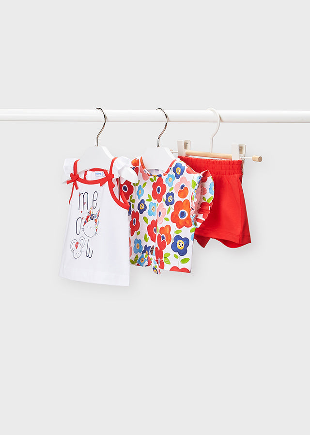 Mayoral kız bebek yazlık 3 lü şort set 1243