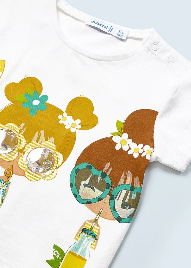 Mayoral kız bebek  şort tişört set 1276