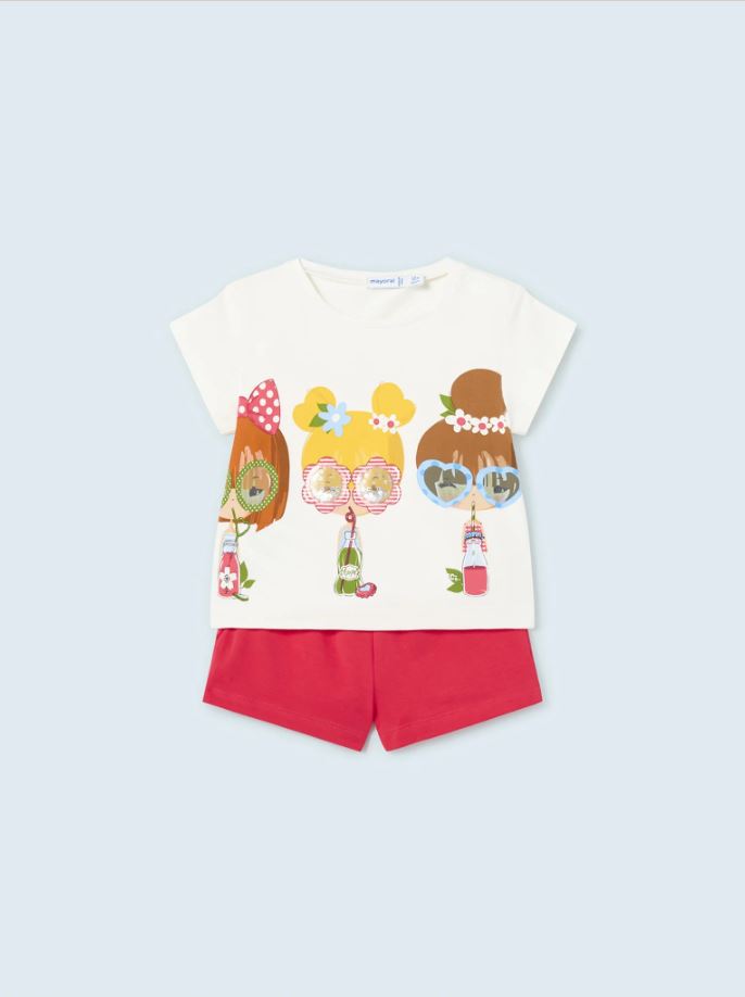 Mayoral kız bebek  şort tişört set 1276