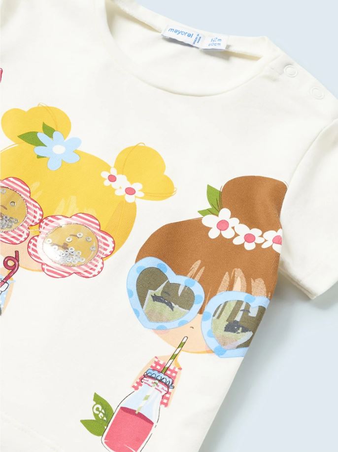 Mayoral kız bebek  şort tişört set 1276