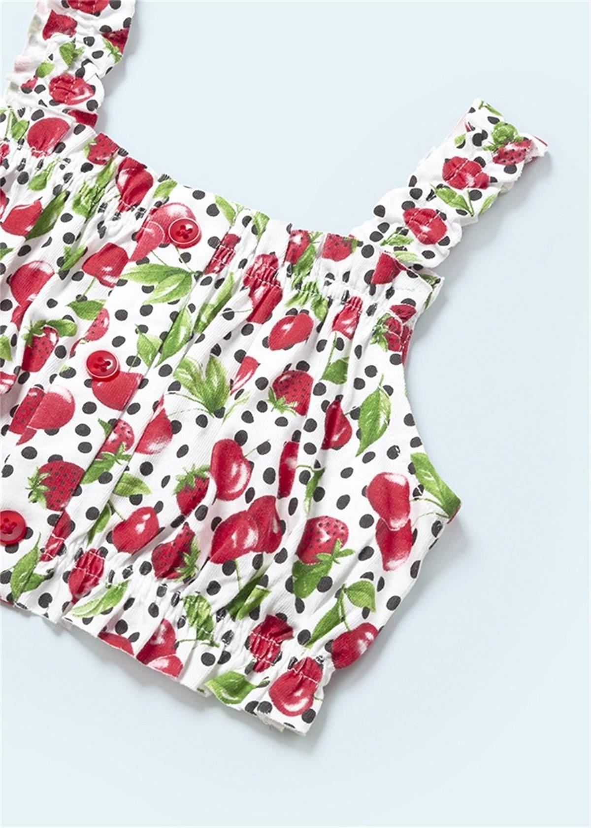 Mayoral  kız bebek şort bluz bandana 3 lü set 1279
