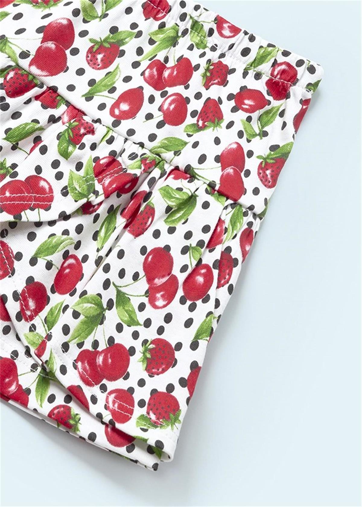 Mayoral  kız bebek şort bluz bandana 3 lü set 1279