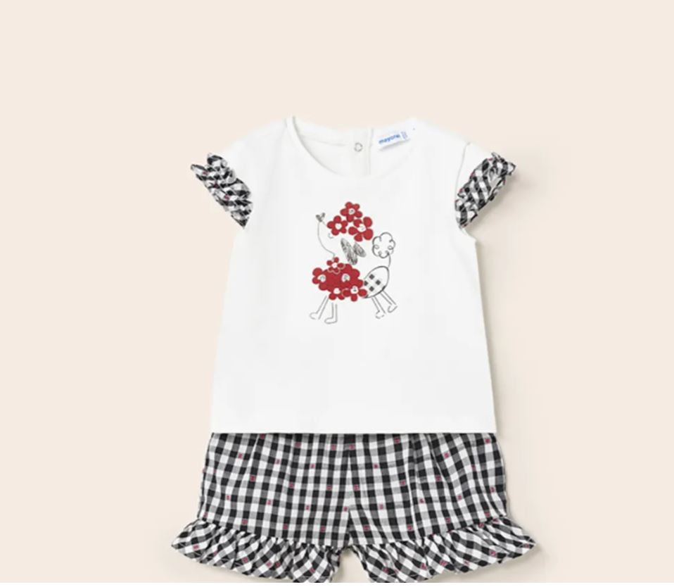 Mayoral kız bebek tişört şort 2 li set 1281
