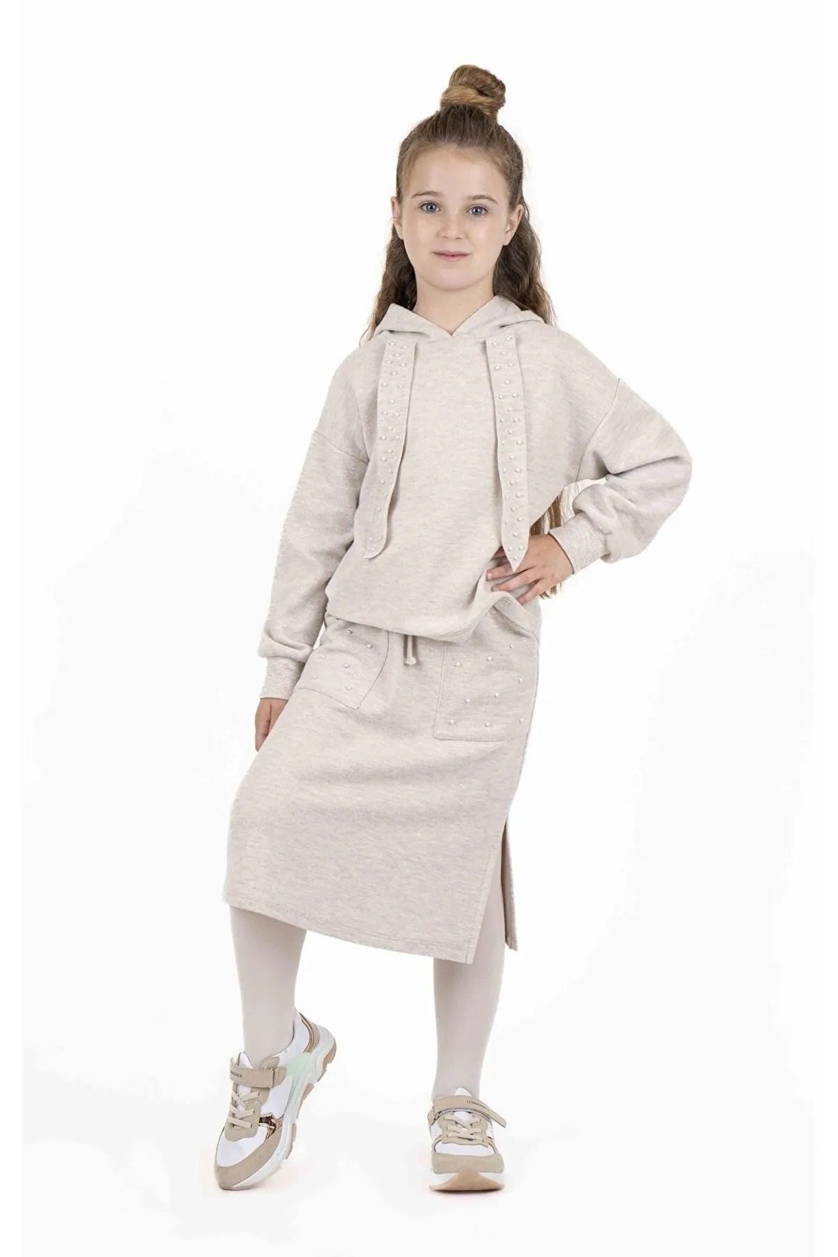 best kids Kız Çocuk  Süs Ipli Kapüşonlu Sweatshirt 14070