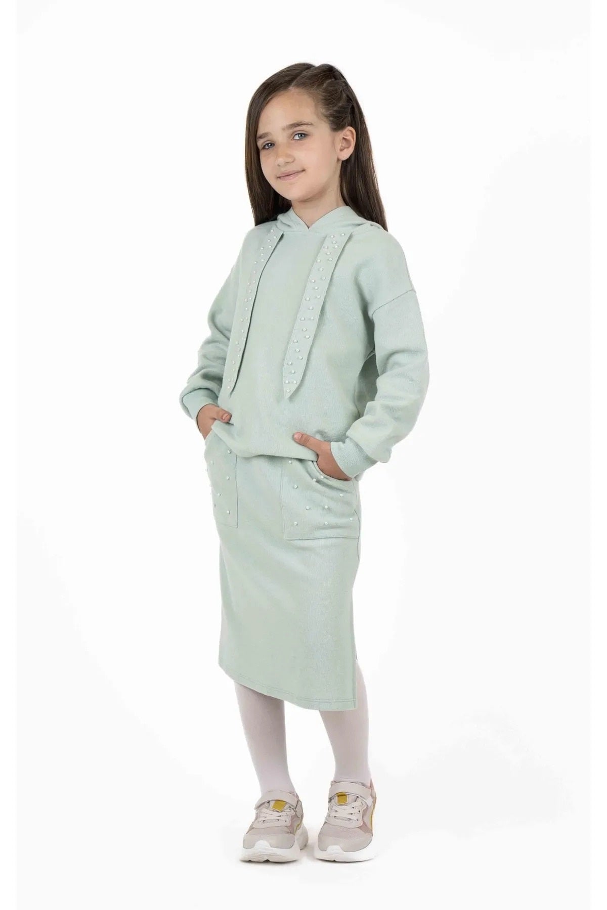 best kids Kız Çocuk  Süs Ipli Kapüşonlu Sweatshirt 14070