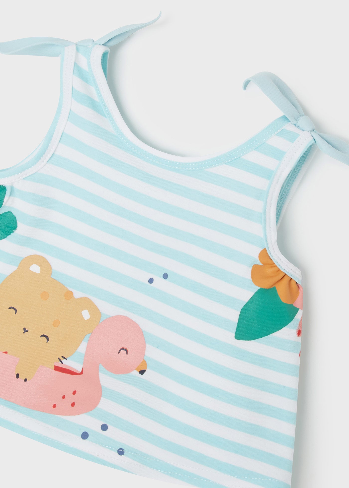 Mayoral kız bebek şapka tişört bikini altı 3 lü plaj set 1620