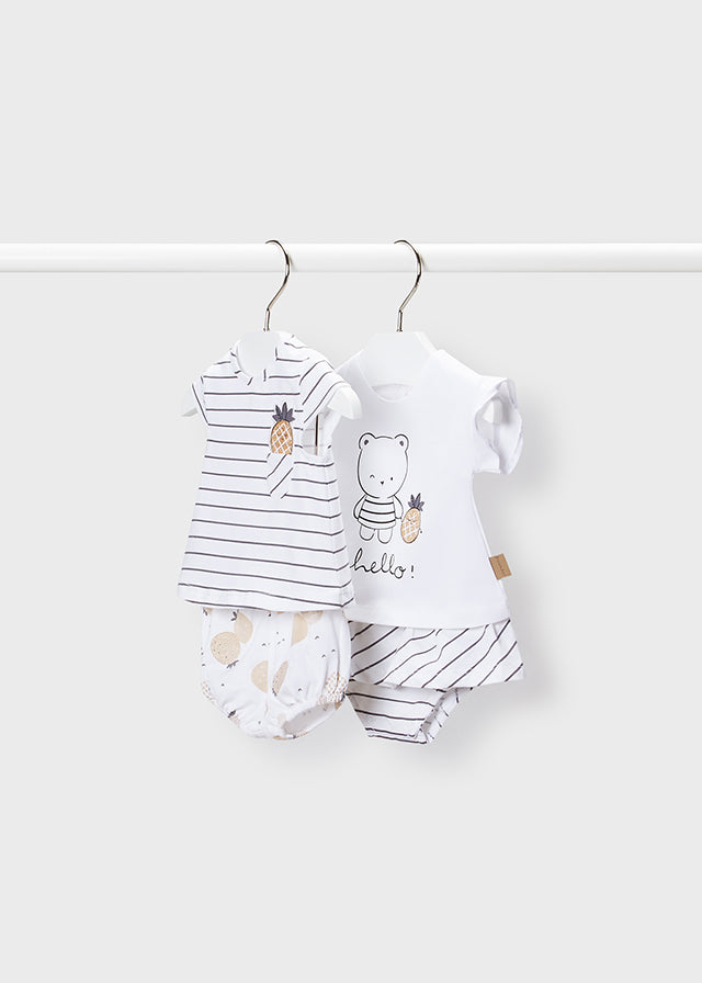 Mayoral kız bebek yazlık tişört şort 4 lü set 1625