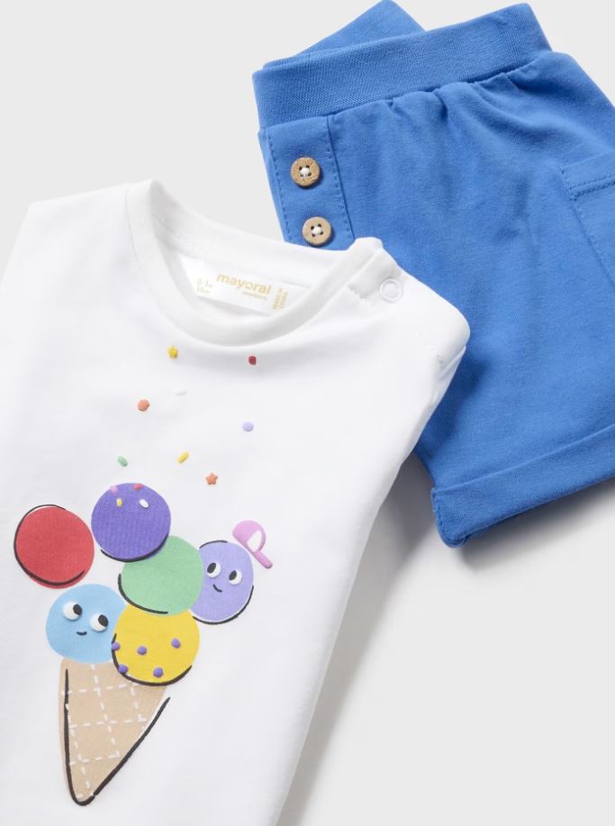 Mayoral erkek bebek  şort tişört 4 lü set  1627