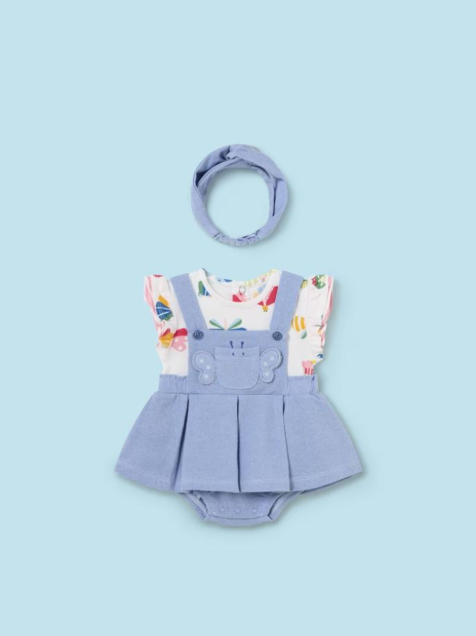 Mayoral Bebek Kısa Kol Tulum Saç Bandı Mavi 1631