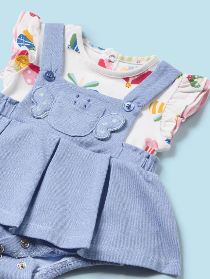 Mayoral Bebek Kısa Kol Tulum Saç Bandı Mavi 1631