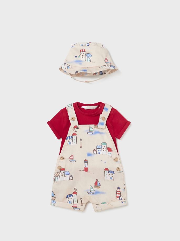 Mayoral erkek bebek  şort tişört şapka 3 lü set  1638