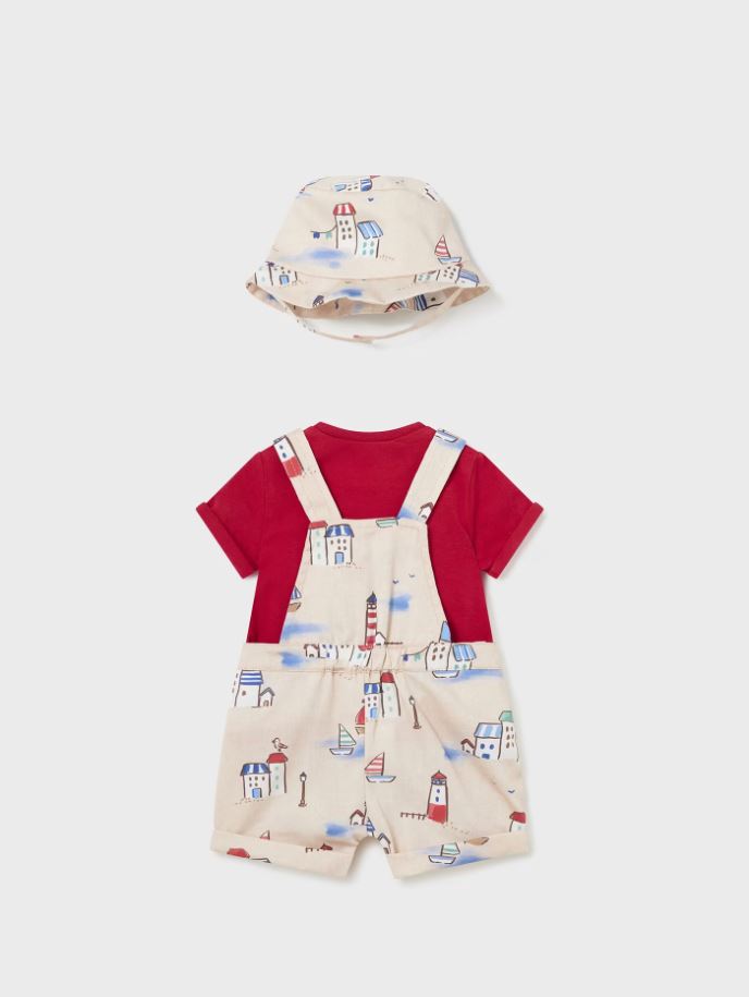 Mayoral erkek bebek  şort tişört şapka 3 lü set  1638