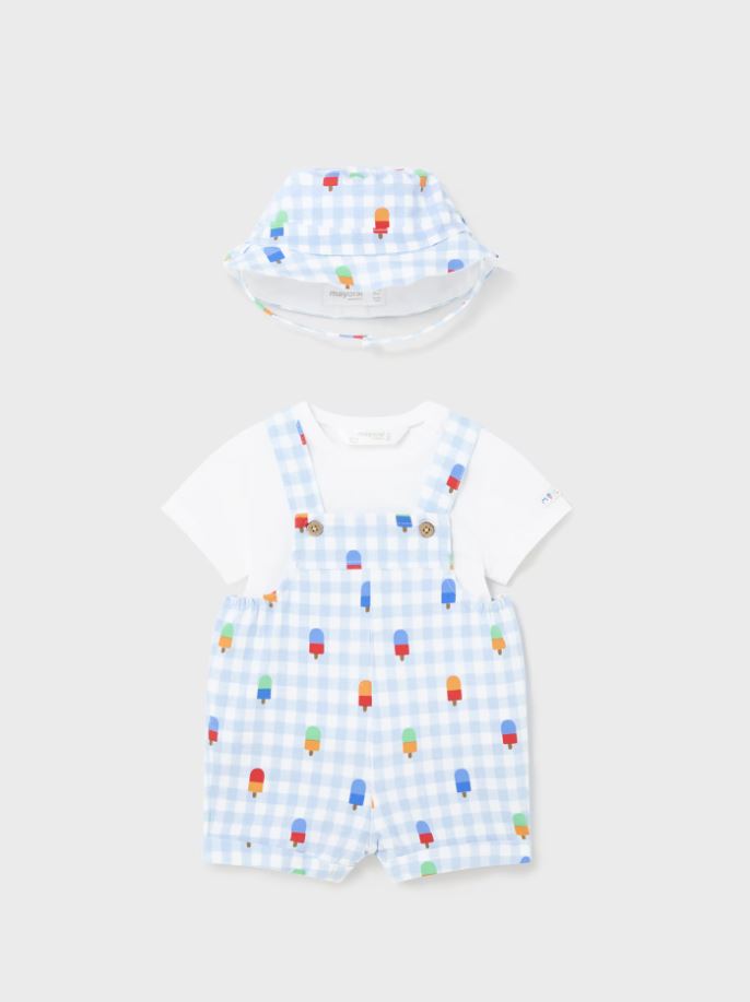 Mayoral erkek bebek  şort tişört şapka 3 lü set  1639